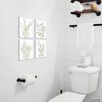 4PCS 8X10in,Botanical Plant Canvas Wall Art, Framed Boho Wall Decor For Bathroom, Minimalist Aesthetic Bedroom Wall Art