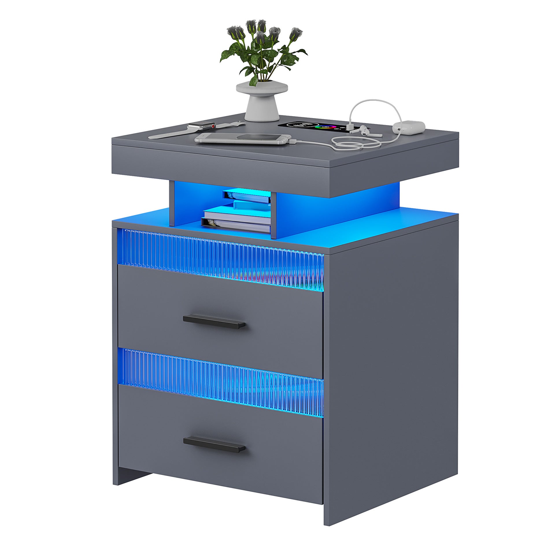 Bedroom Bedside Table With Charging Table